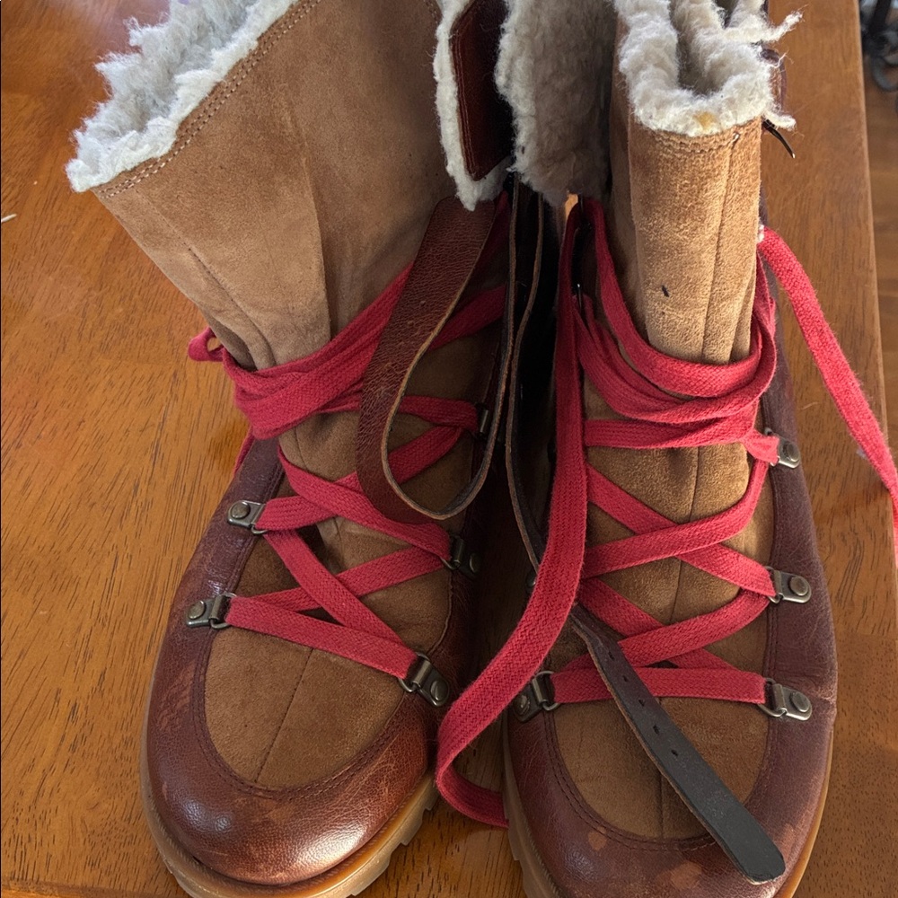 Nine West Brown and Red Winter Boots